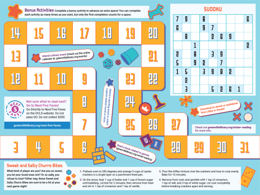 Winter Reading Game Board Log